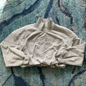 Alexander Wang Mockneck Cropped Sweatshirt - Gray